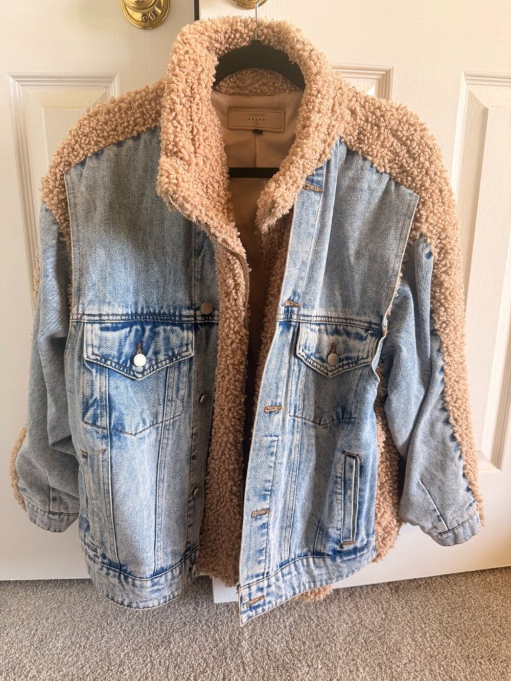 BLANKNYC Fuzzy Wuzzy Sherpa & Denim Trucker Jacket — Size M